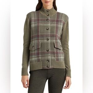 Ralph Lauren Black Label Plaid Wool Coat in Multi Plaid Button-Up Size Large